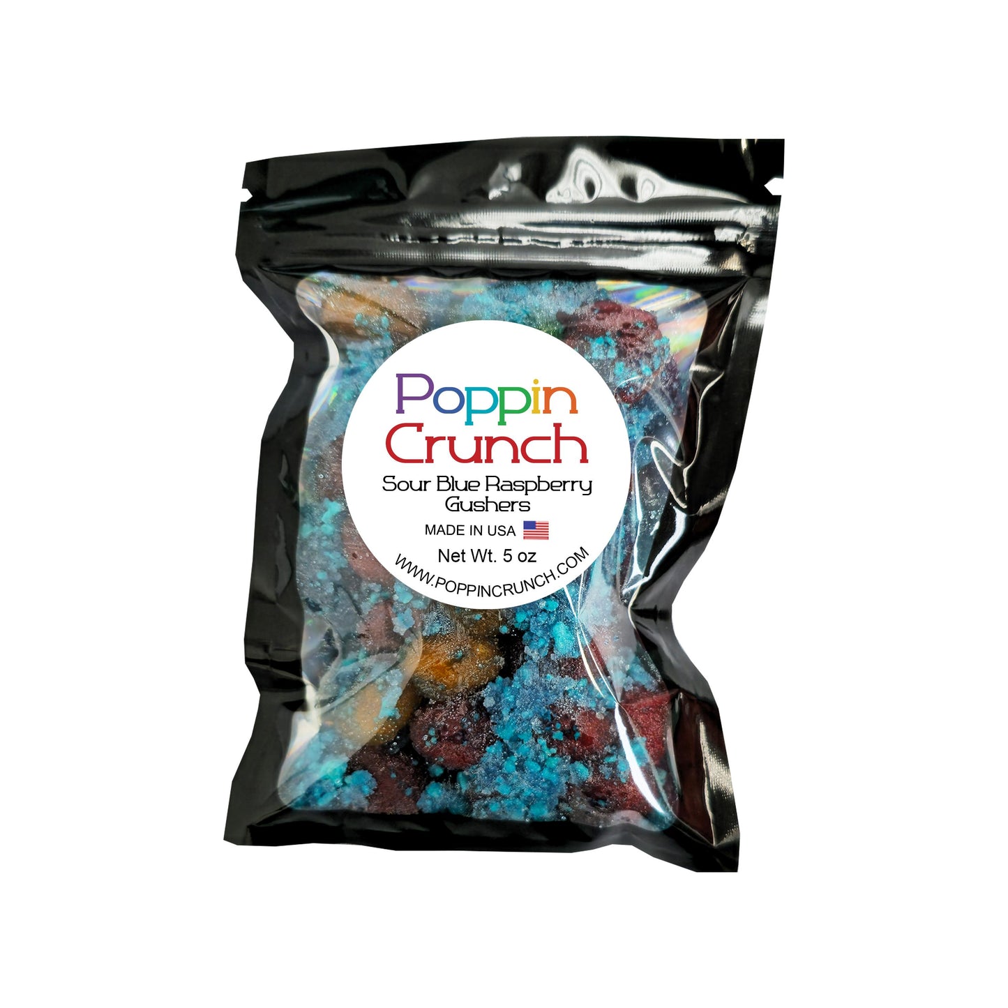 Poppin Crunch Blue Raspberry Gushers Candy Snacks 1 - 2 LBS - Choice of Sweet or Sour Bonbon Candies Corn Sugar