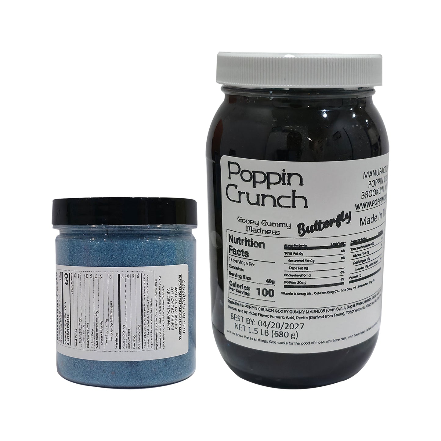 Poppin Crunch 1.5 LB Gooey Gummy Butterfly Madness Bundle Gummy Butterflies Soaked In Gooey Liquid Candy - 40 Flavor Options