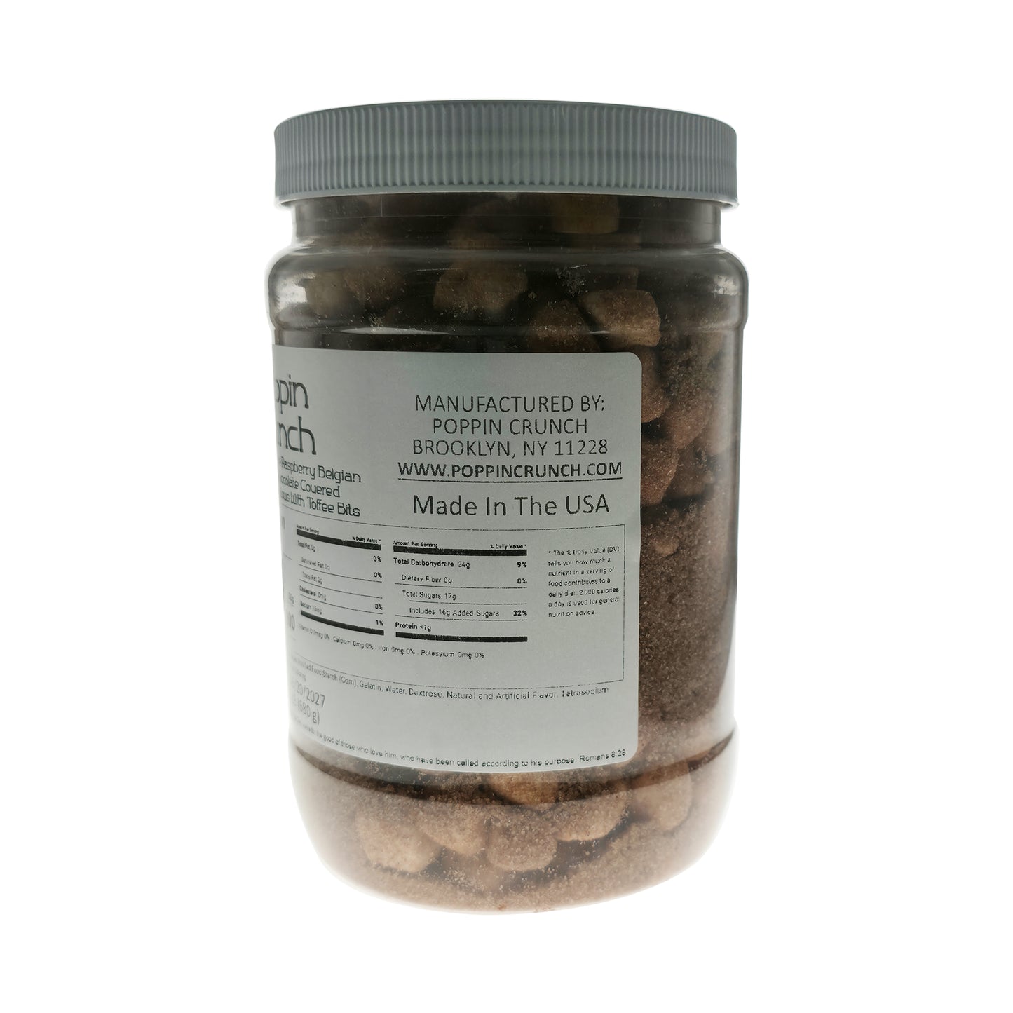 Poppin Crunch Sweet Blue Raspberry Belgian Milk Chocolate Covered Marshmallows with Toffee Bits