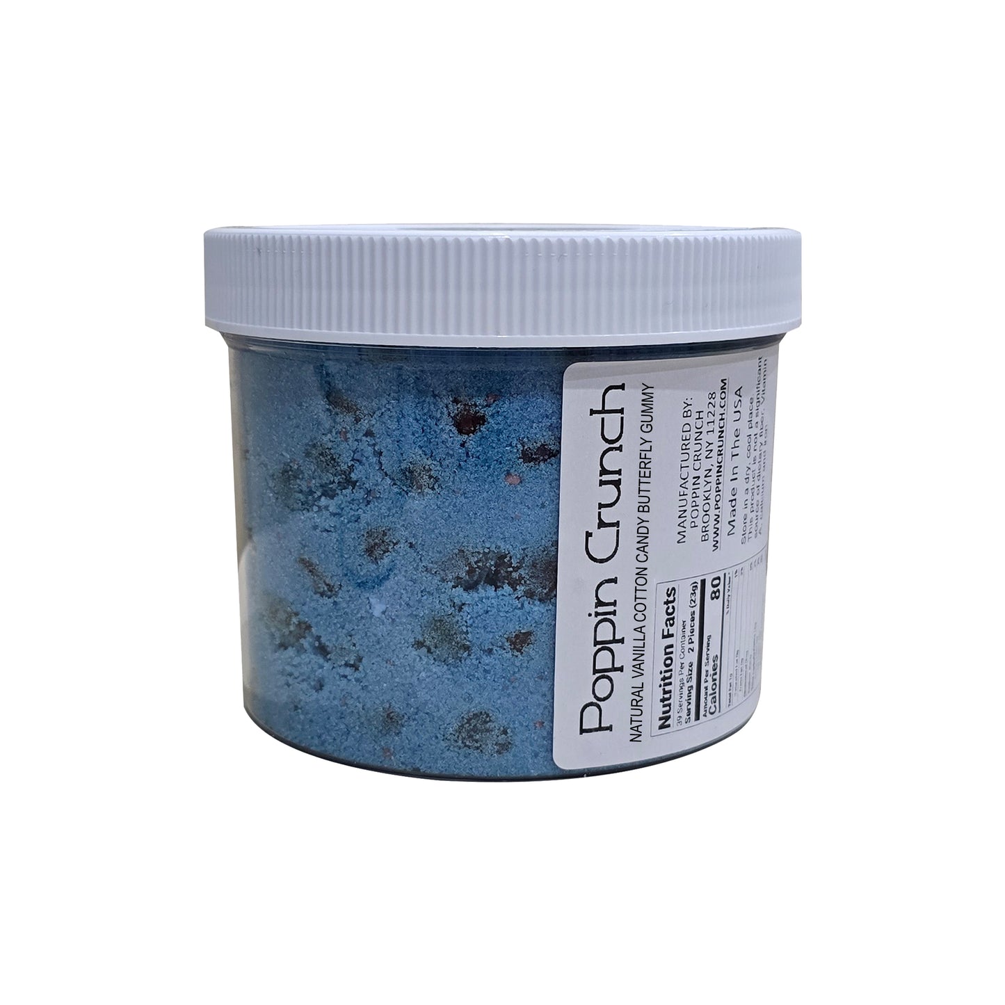 Poppin Crunch Natural Vanilla Cotton Candy Coated Butterfly Gummies