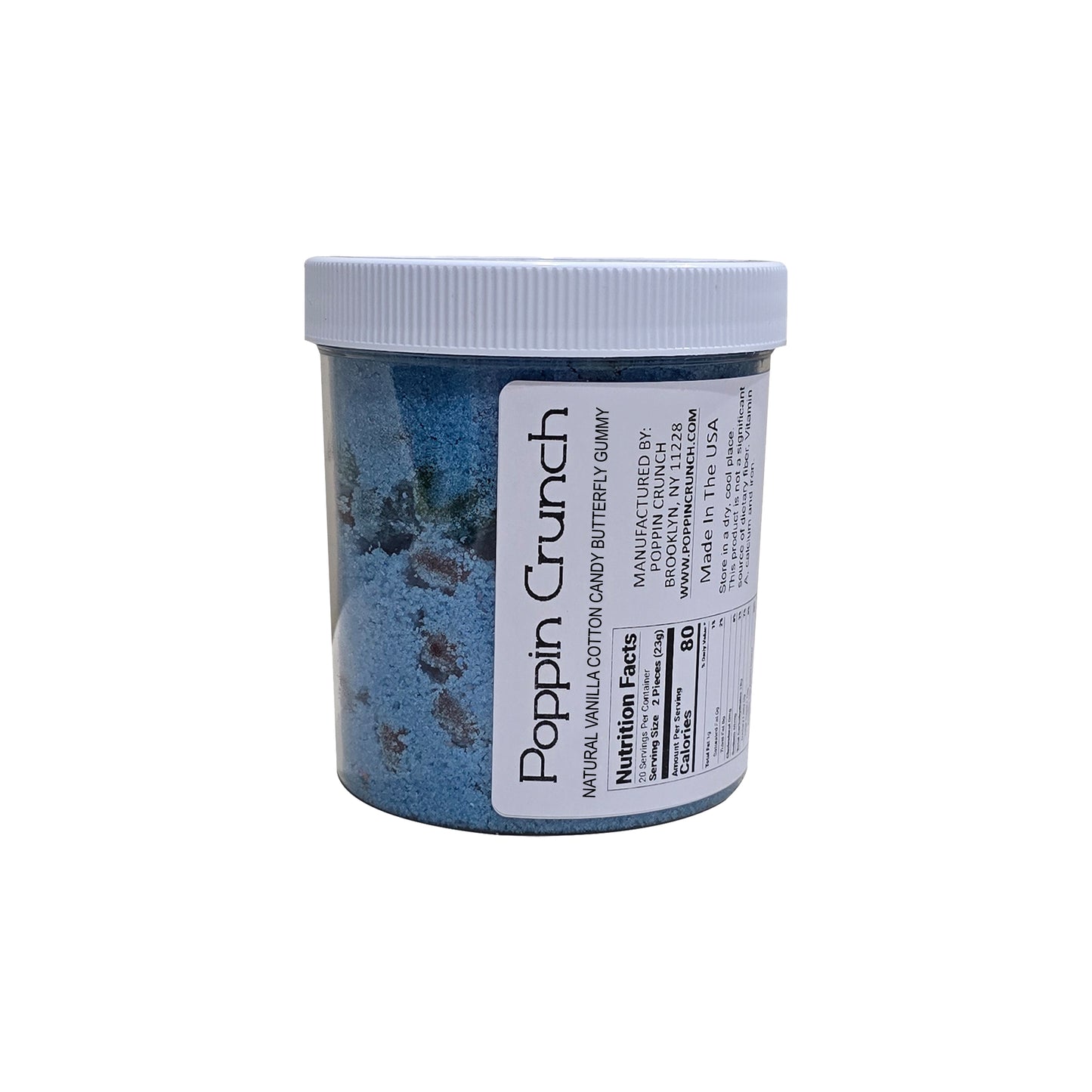 Poppin Crunch Natural Vanilla Cotton Candy Coated Butterfly Gummies