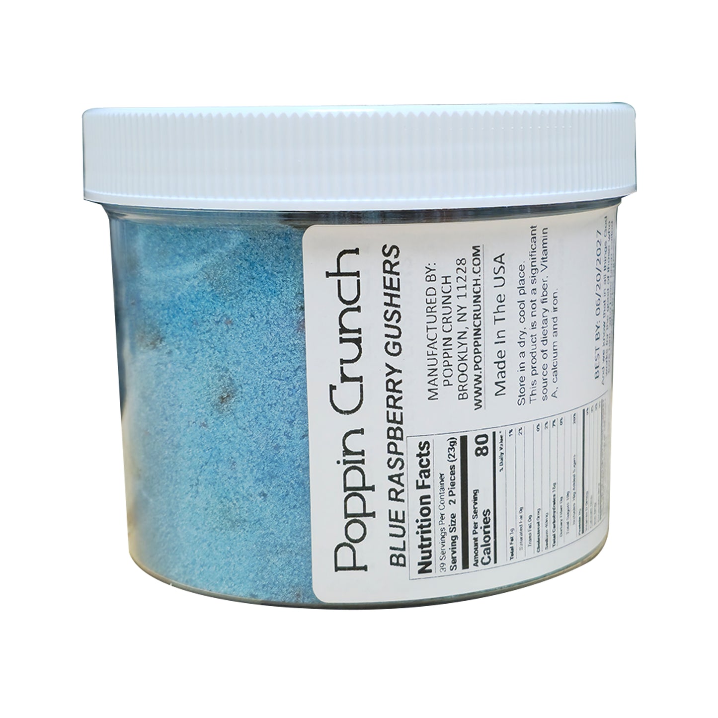 Poppin Crunch Intense Blue Raspberry Gushers Candy Snacks 1 - 2 LBS - Choice of Sweet or Sour Bonbon Candies Corn Sugar