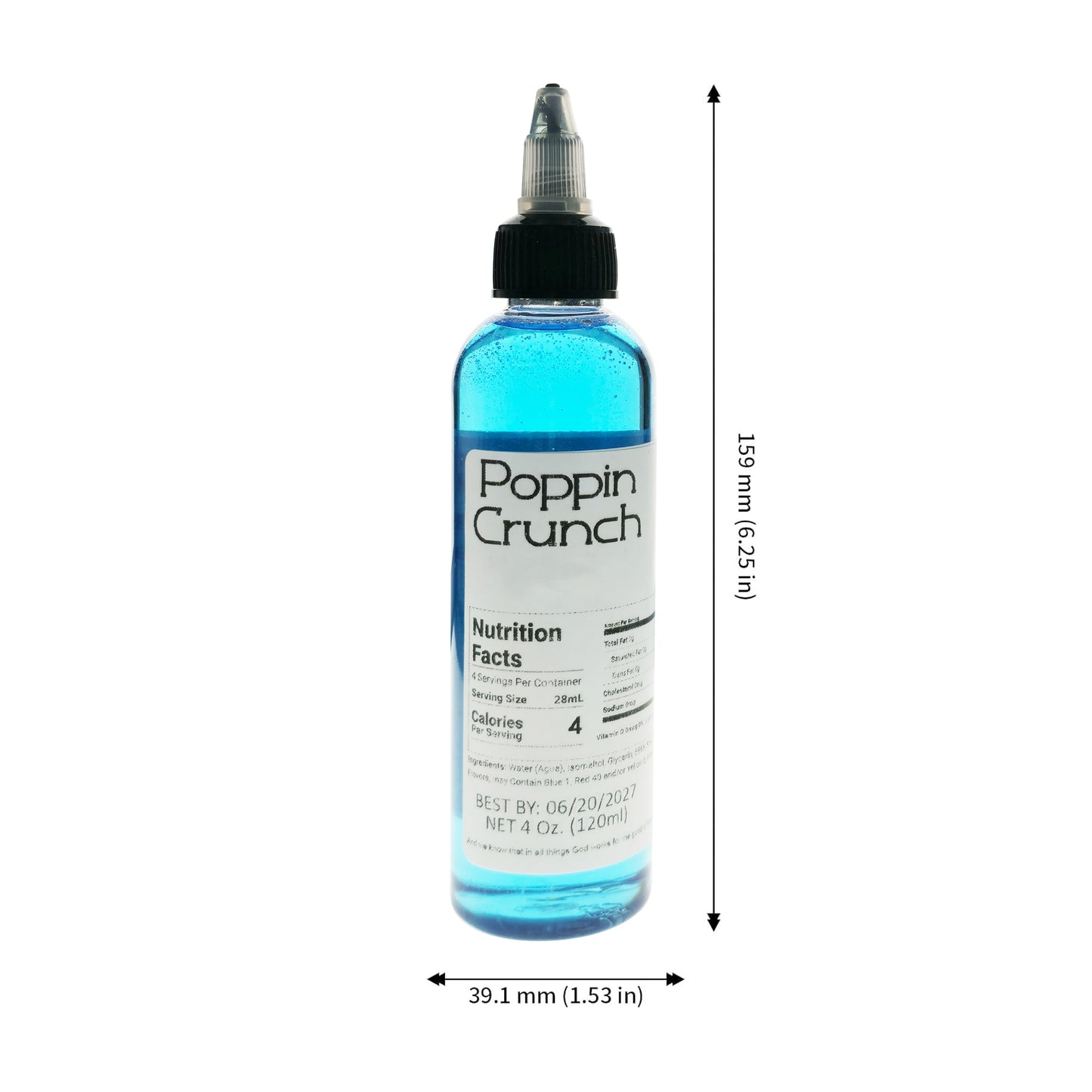 Poppin Crunch Sugar Free Twist and Squeeze Liquid Candy - 10 Flavor Options