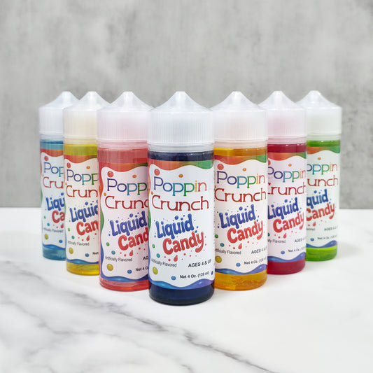 Poppin Crunch 120ml Liquid Candy - Option of sweet or sour - 42 Flavor Options