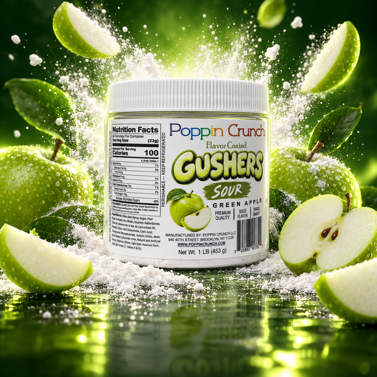 Poppin Crunch 1 LB Flavor-Coated Gushers – Intense Sweet & Sour Candy, Multiple Flavors