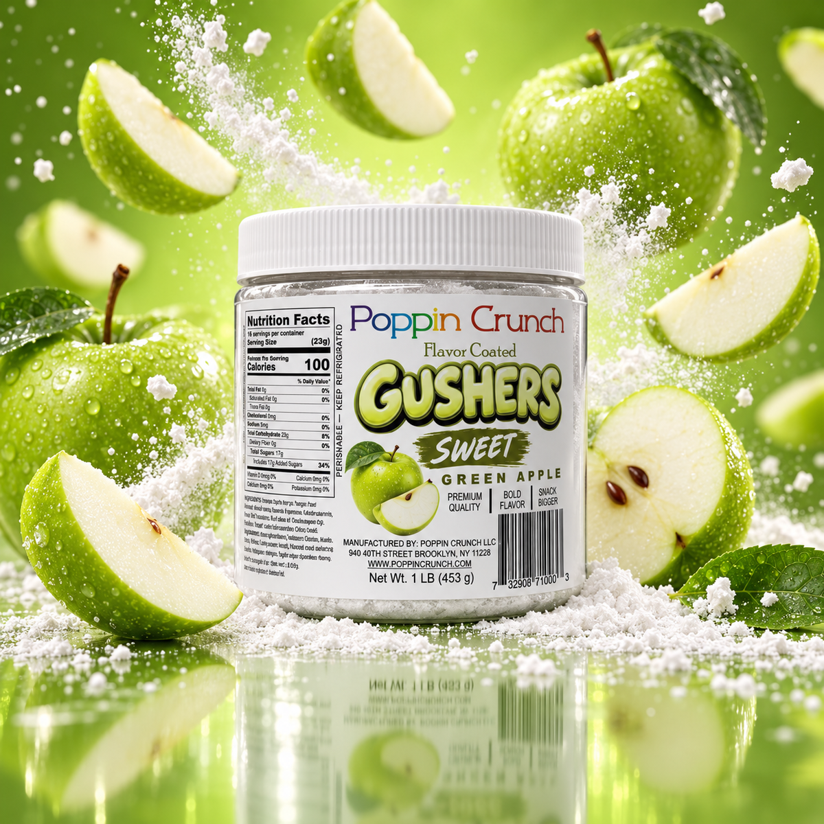 Poppin Crunch 1 LB Flavor-Coated Gushers – Intense Sweet & Sour Candy, Multiple Flavors