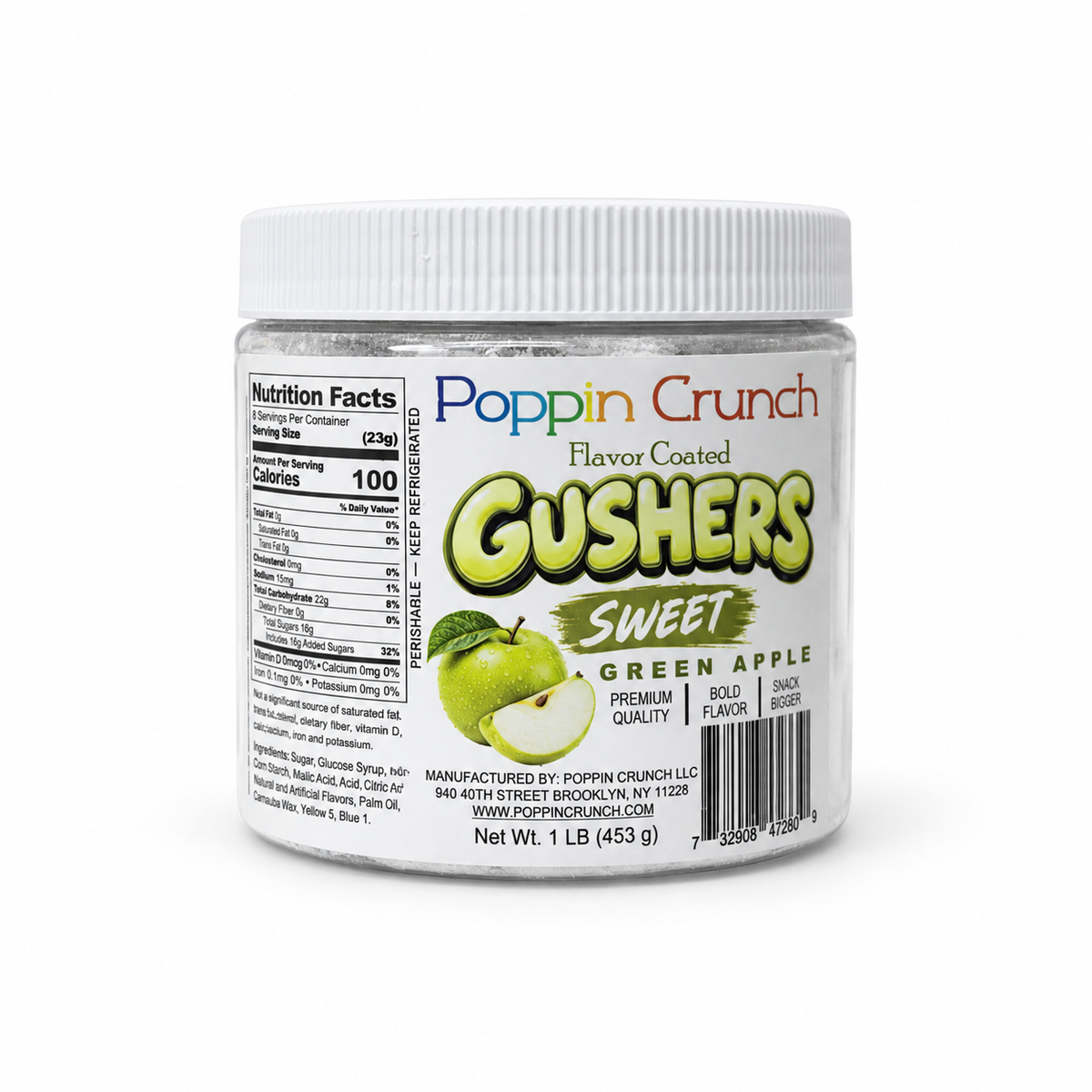 Poppin Crunch 1 LB Flavor-Coated Gushers – Intense Sweet & Sour Candy, Multiple Flavors