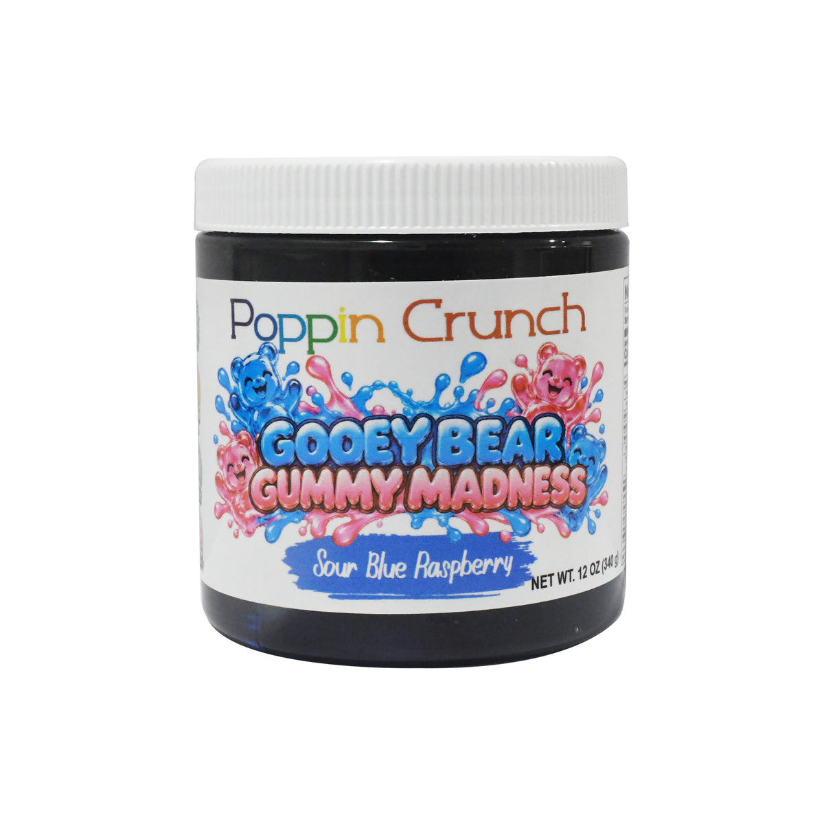 Poppin Crunch Gooey Bear Gummy Madness – Flavor-Infused Gummy Bears | 8 Delicious Flavors | Sweet or Sour | 12 oz Jar