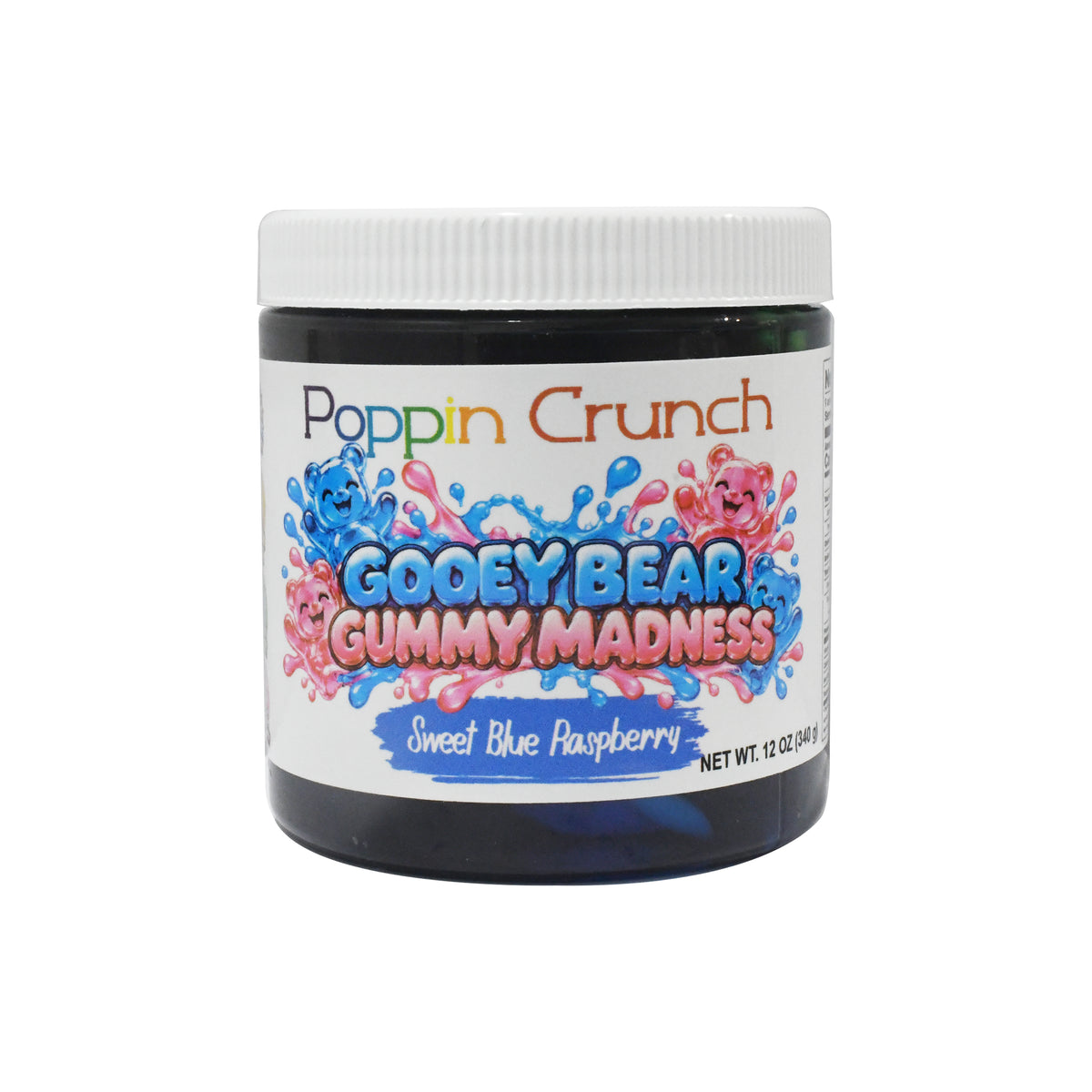 Poppin Crunch Gooey Bear Gummy Madness – Flavor-Infused Gummy Bears | 8 Delicious Flavors | Sweet or Sour | 12 oz Jar