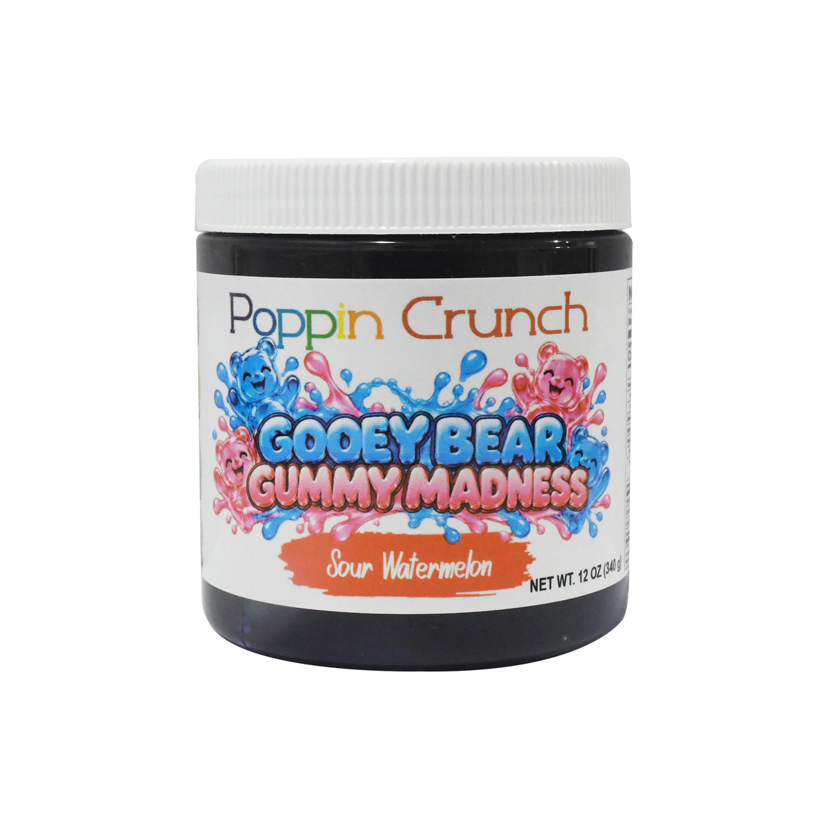 Poppin Crunch Gooey Bear Gummy Madness – Flavor-Infused Gummy Bears | 8 Delicious Flavors | Sweet or Sour | 12 oz Jar
