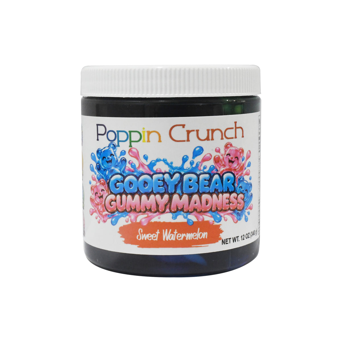 Poppin Crunch Gooey Bear Gummy Madness – Flavor-Infused Gummy Bears | 8 Delicious Flavors | Sweet or Sour | 12 oz Jar