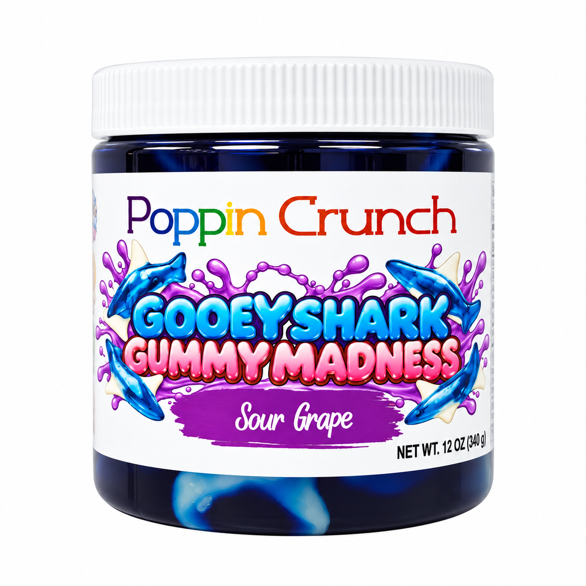 Gooey Shark Gummy Madness – Sweet & Sour Liquid Candy Gummies | 12 oz