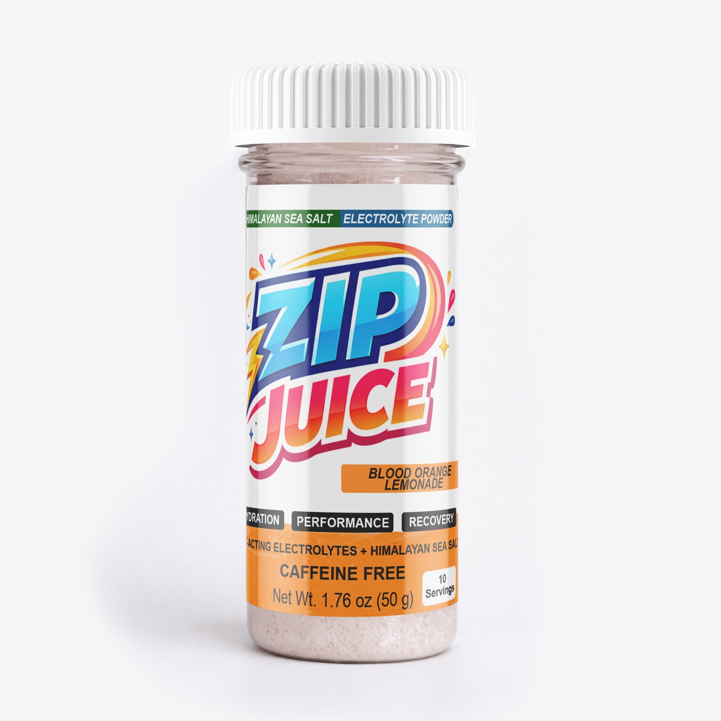 Zip Juice Caffeine Free Himalayan Sea Salt Electrolyte Powered Powder Drink Mix