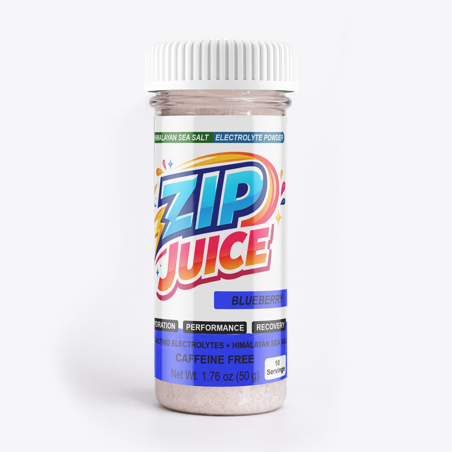 Zip Juice Caffeine Free Himalayan Sea Salt Electrolyte Powered Powder Drink Mix