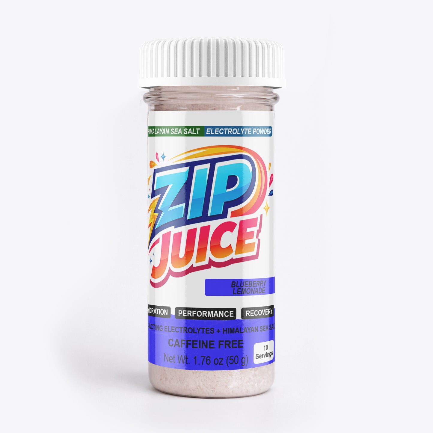 Zip Juice Caffeine Free Himalayan Sea Salt Electrolyte Powered Powder Drink Mix