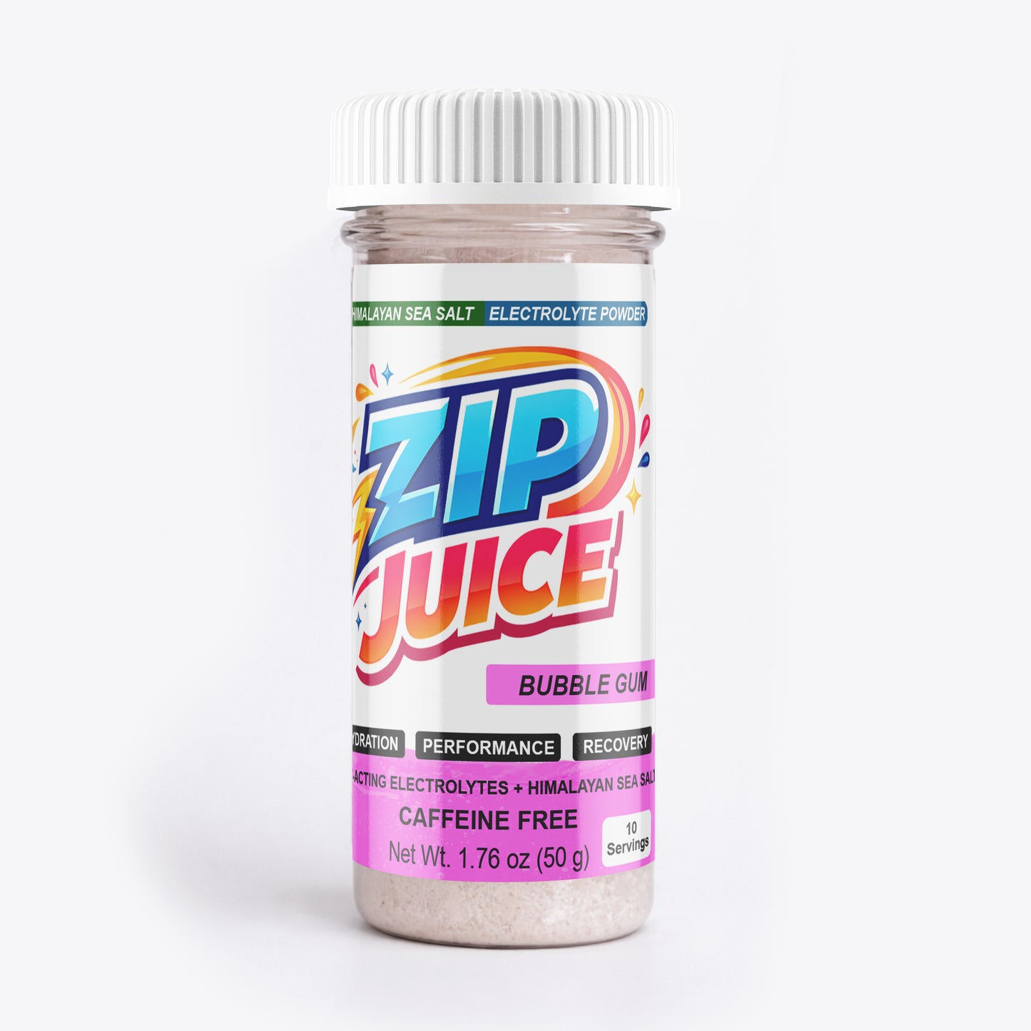 Zip Juice Caffeine Free Himalayan Sea Salt Electrolyte Powered Powder Drink Mix