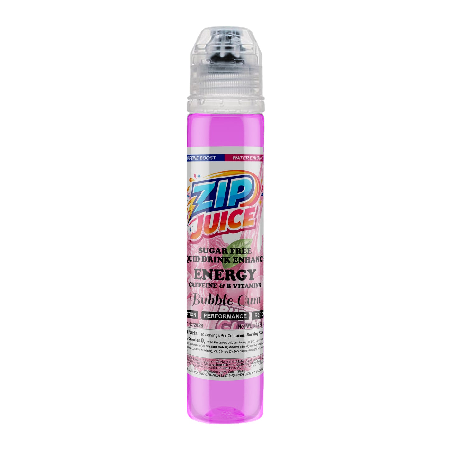 Zip Juice On The Go Sugar Free Water Enhancer with Caffeine and B Vitamins