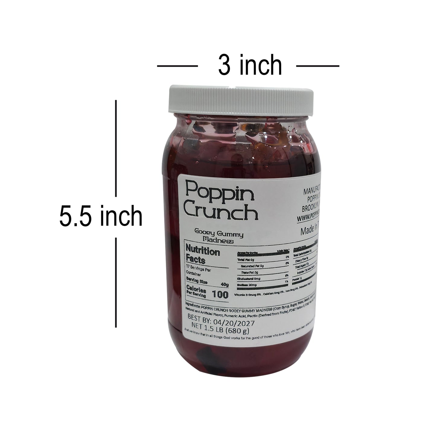 Poppin Crunch 1.5 LB Gooey Gummy Gusher Madness Bundle Gummy Gushers Soaked In Gooey Liquid Candy - 40 Flavor Options