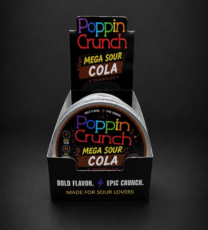 Poppin Crunch 5 Pack Retail Ready Sugar Free Mega Sour Candy Triangles