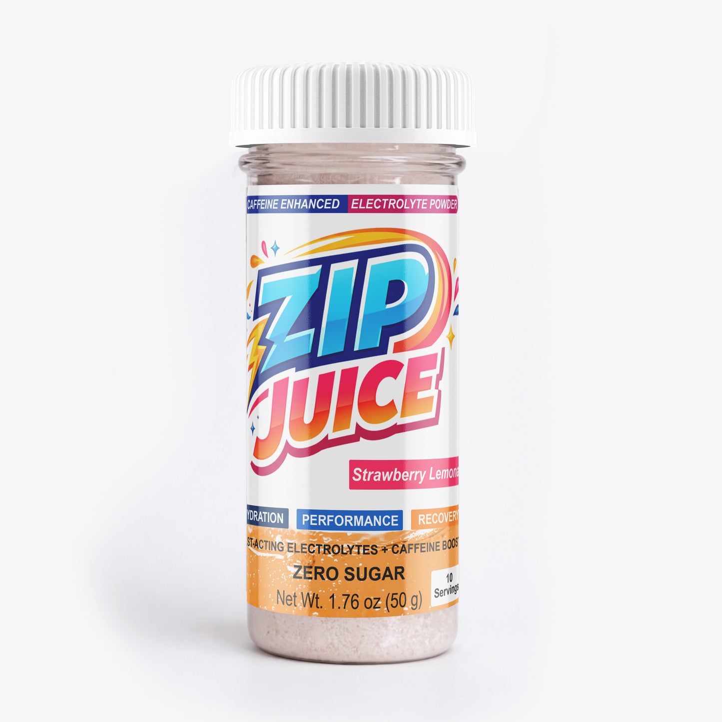 Zip Juice Caffeine Enhanced Electrolyte Powder Drink Mix
