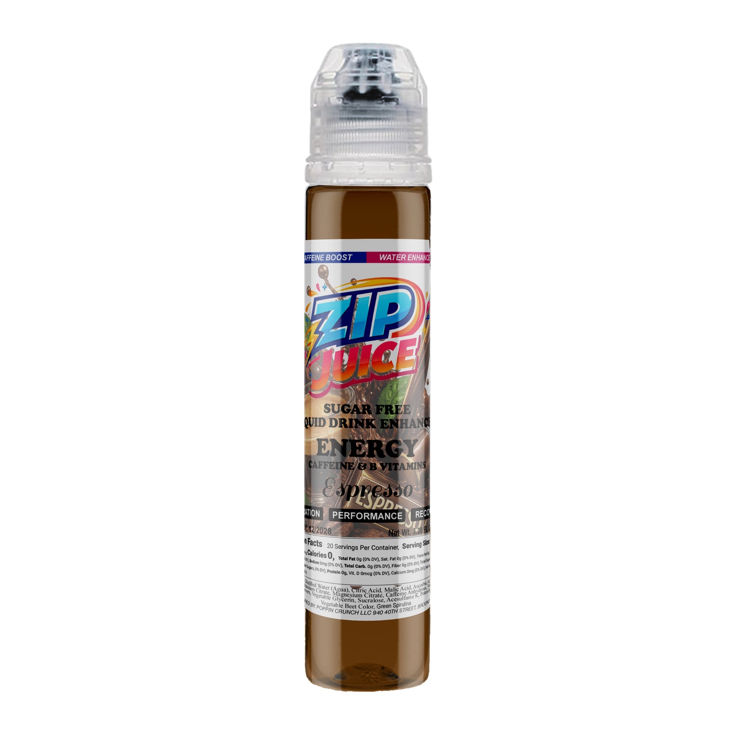 Zip Juice On The Go Sugar Free Water Enhancer with Caffeine and B Vitamins
