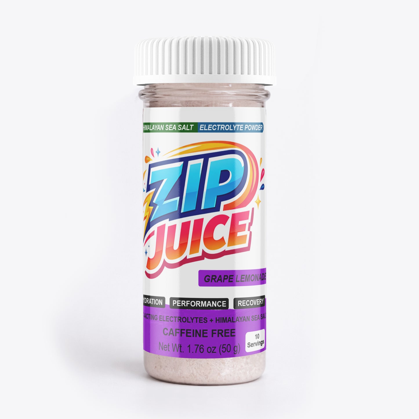 Zip Juice Caffeine Free Himalayan Sea Salt Electrolyte Powered Powder Drink Mix
