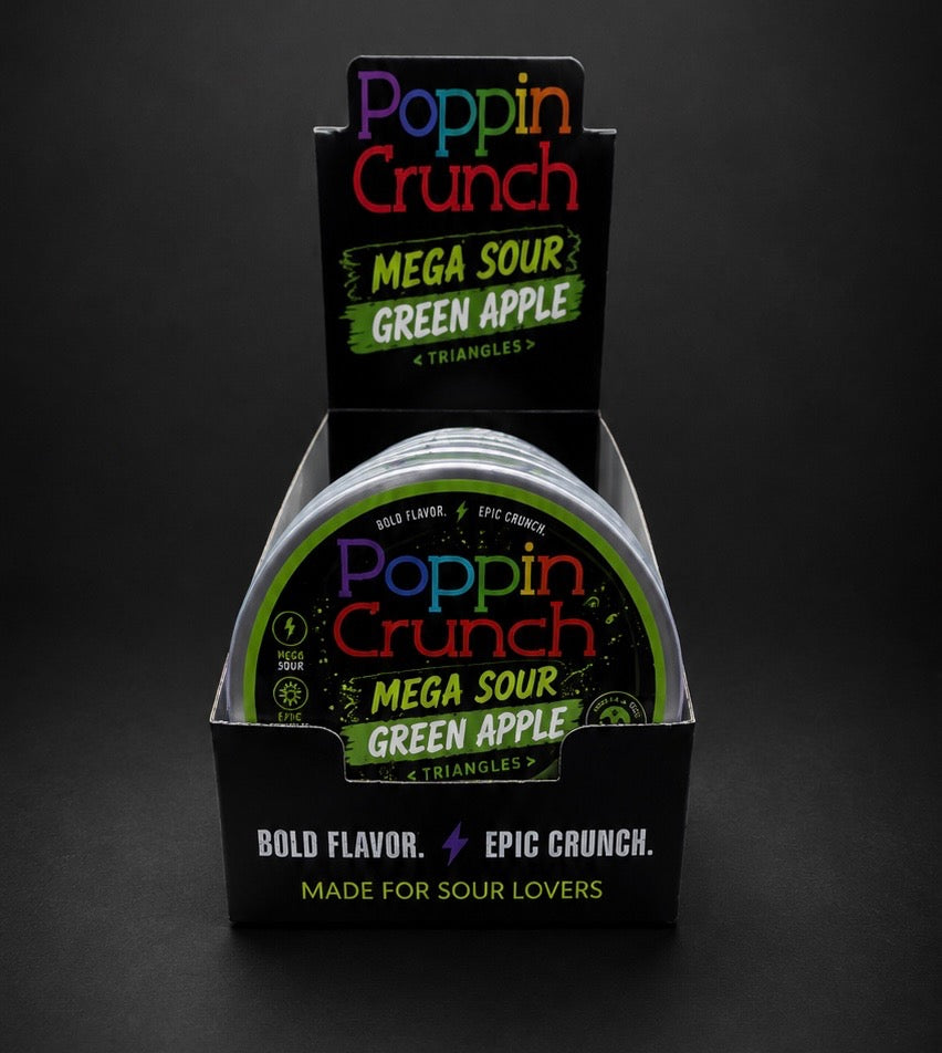Poppin Crunch 5 Pack Retail Ready Sugar Free Mega Sour Candy Triangles