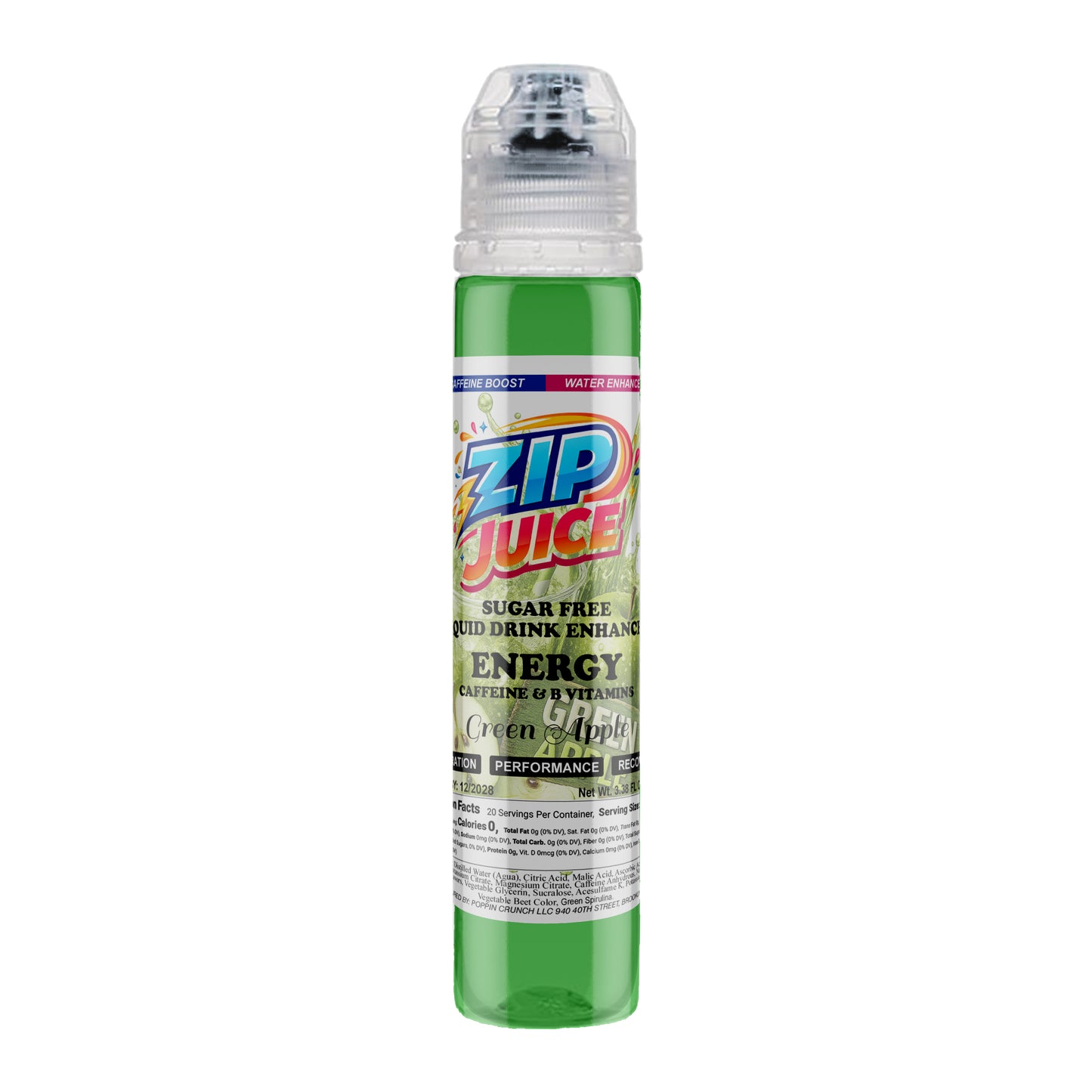 Zip Juice On The Go Sugar Free Water Enhancer with Caffeine and B Vitamins