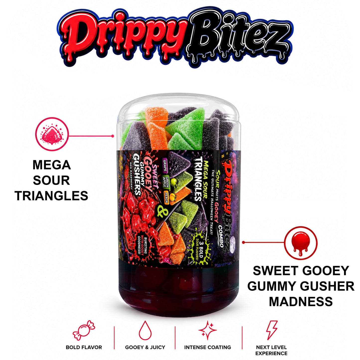 Drippy Bitez Combo – Sweet Meets Sour. The Ultimate Candy Experience.