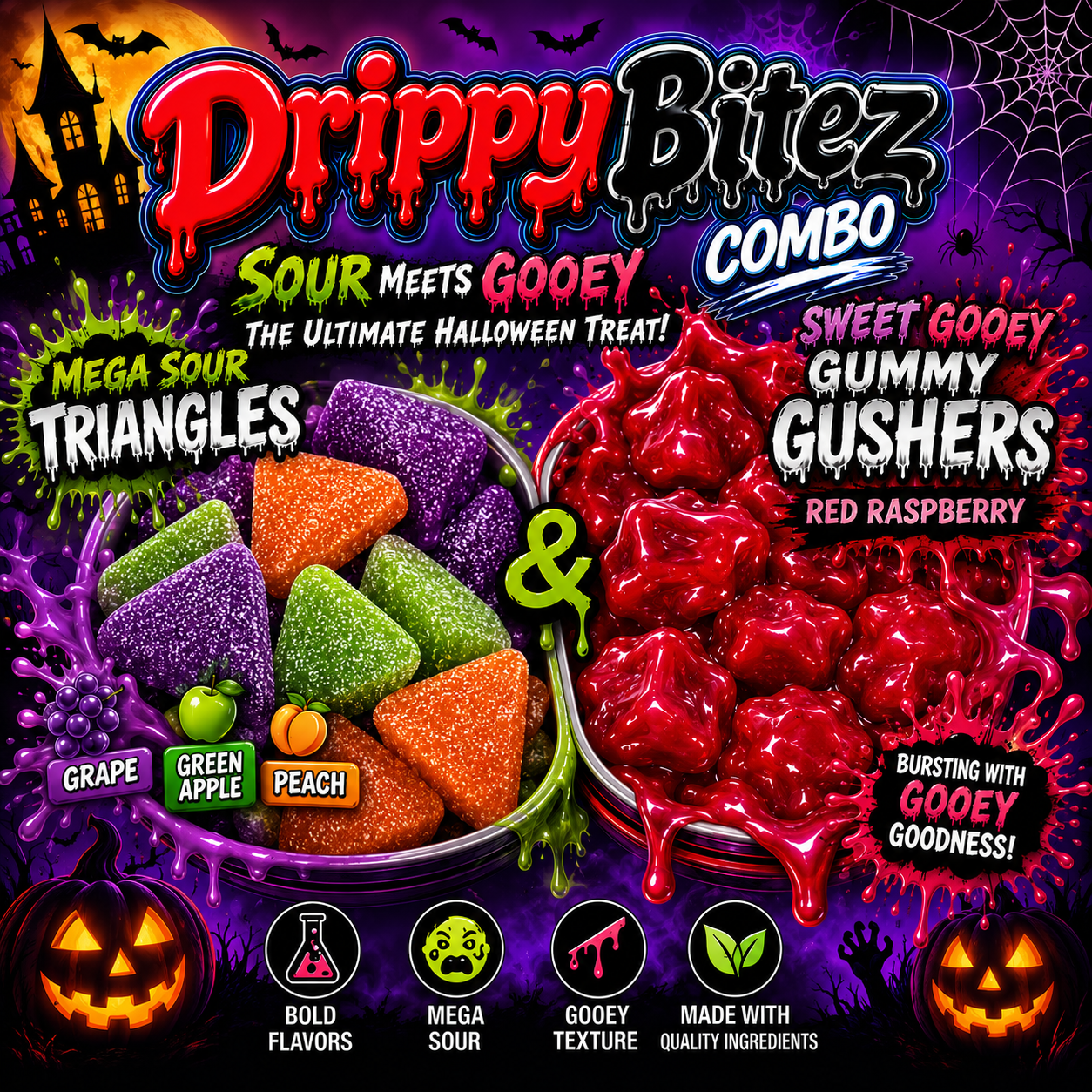Drippy Bitez Combo – Sweet Meets Sour. The Ultimate Candy Experience.