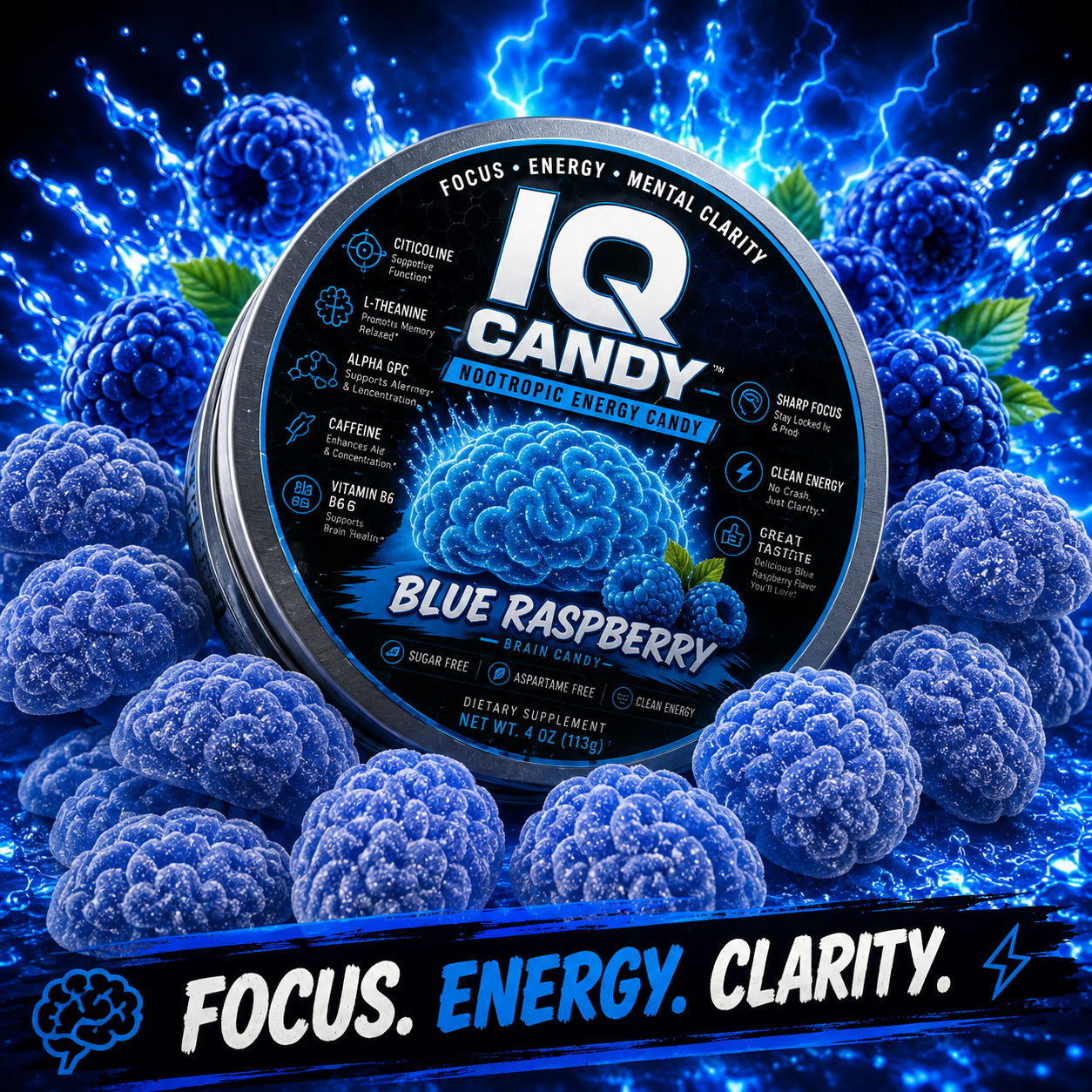IQ Candy™ Blue Raspberry Nootropic Energy Candy