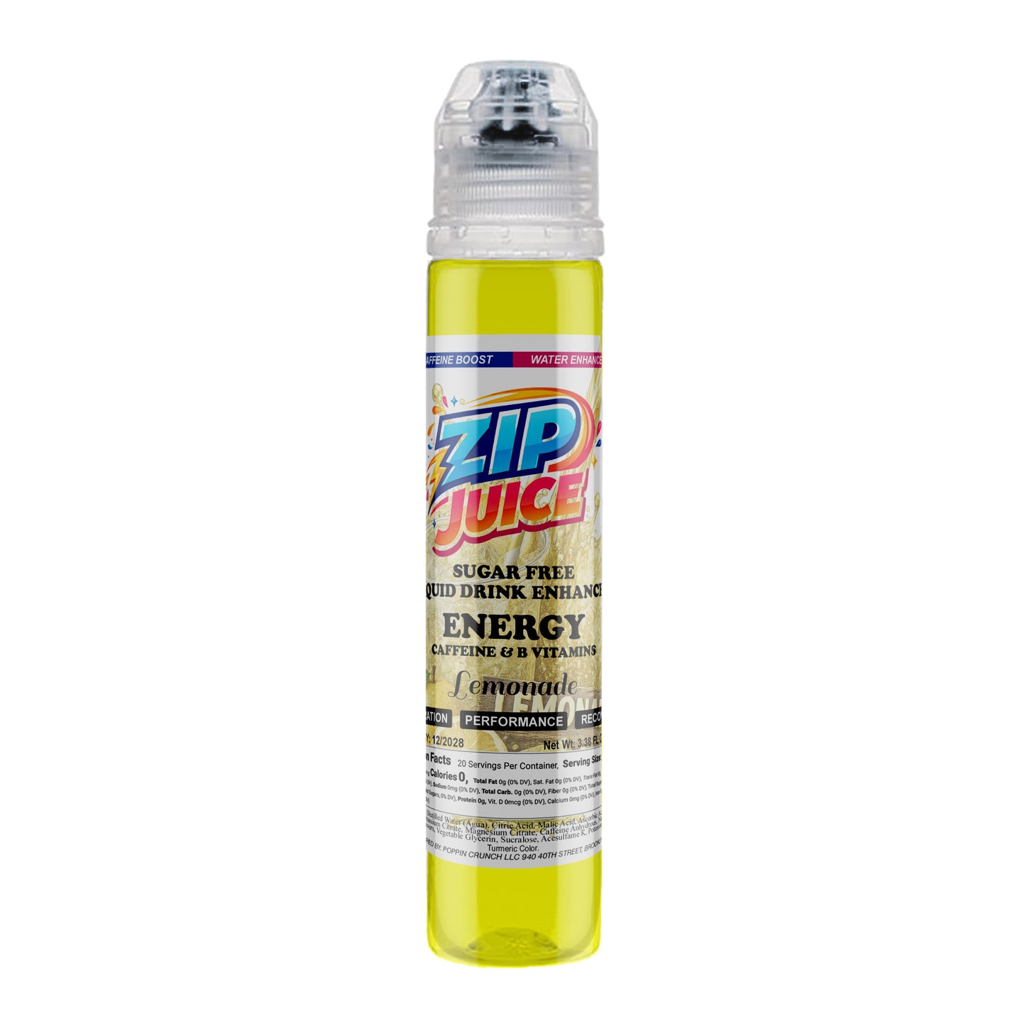 Zip Juice On The Go Sugar Free Water Enhancer with Caffeine and B Vitamins