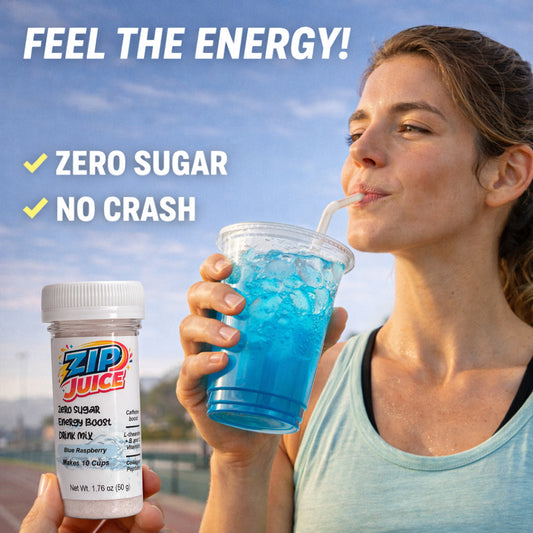 ZIP JUICE Caffeinated Sugar-Free Drink Mix – Bold Flavor + Fast Energy for Focus, Workouts & Everyday Hustle