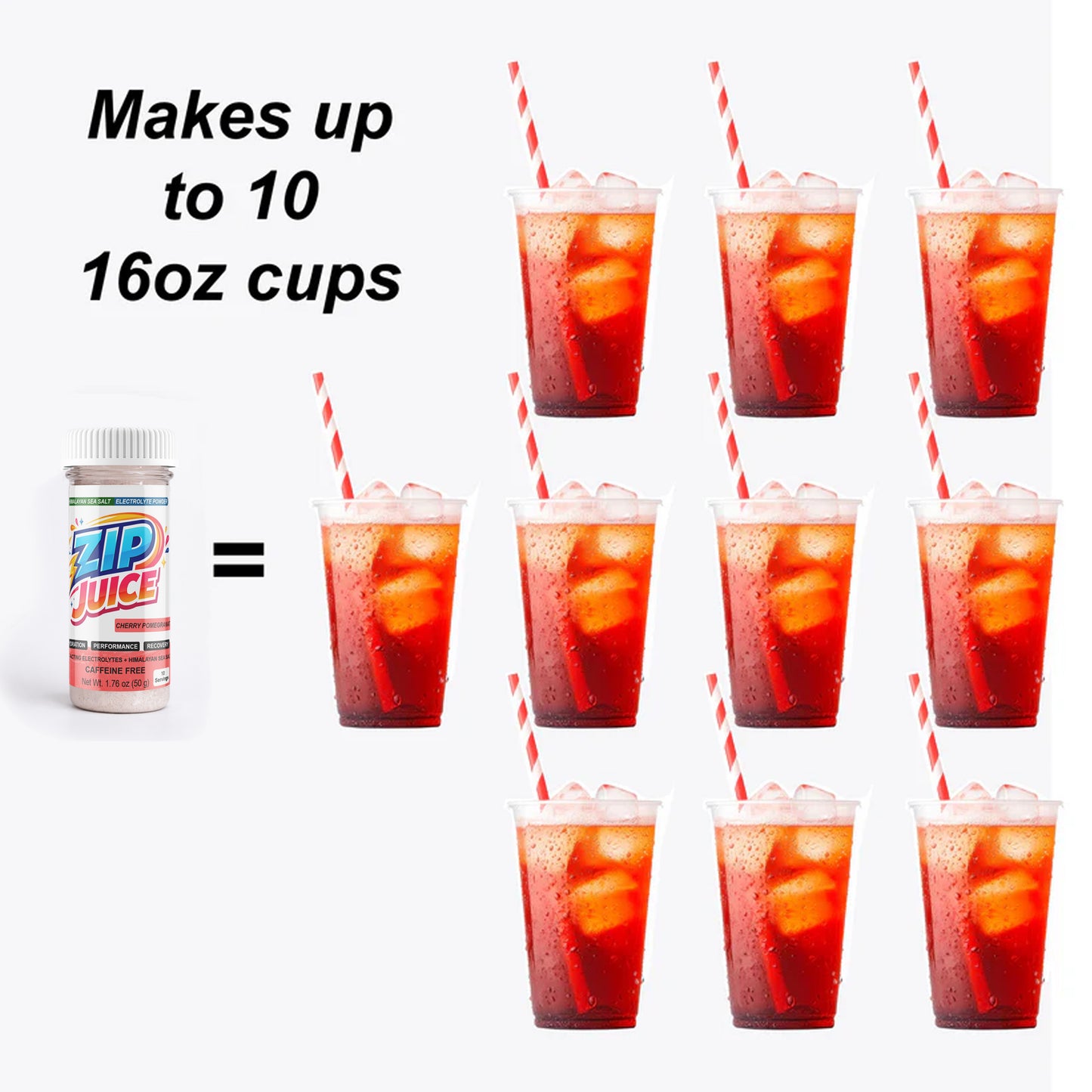 Zip Juice Caffeine Free Himalayan Sea Salt Electrolyte Powered Powder Drink Mix