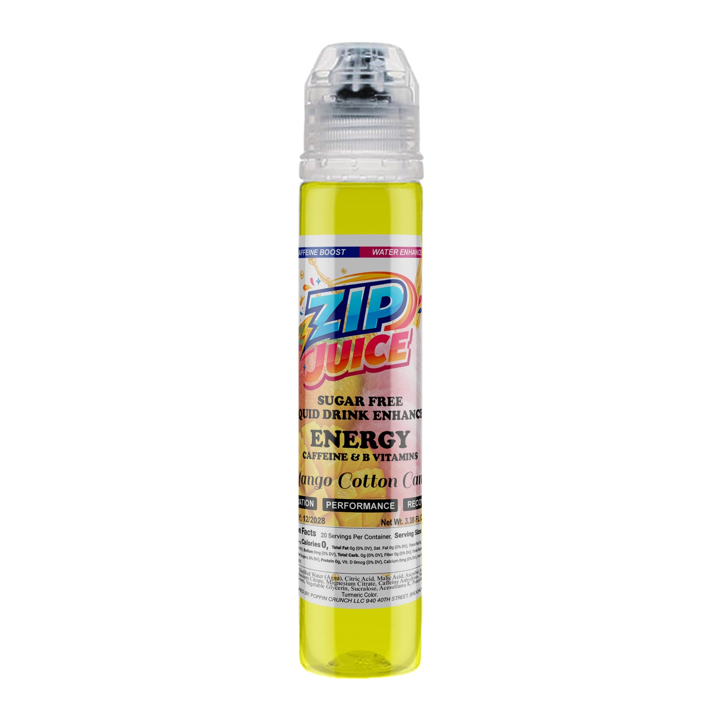 Zip Juice On The Go Sugar Free Water Enhancer with Caffeine and B Vitamins