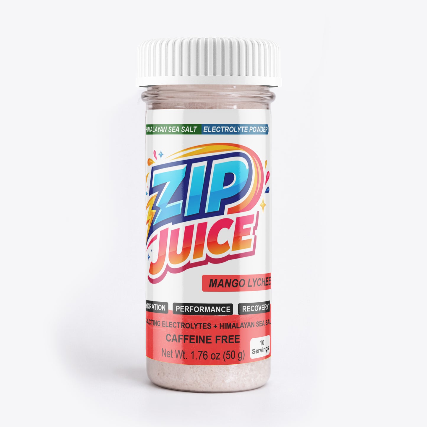 Zip Juice Caffeine Free Himalayan Sea Salt Electrolyte Powered Powder Drink Mix
