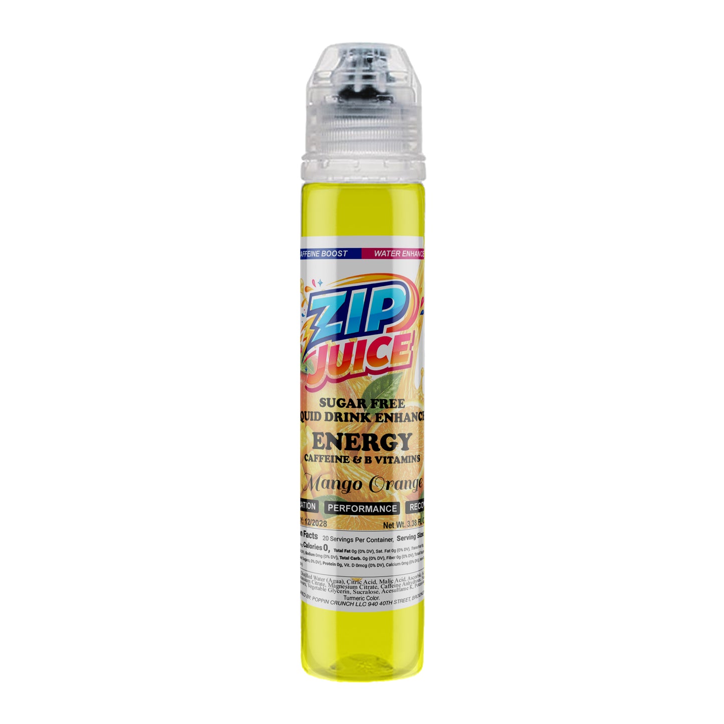 Zip Juice On The Go Sugar Free Water Enhancer with Caffeine and B Vitamins
