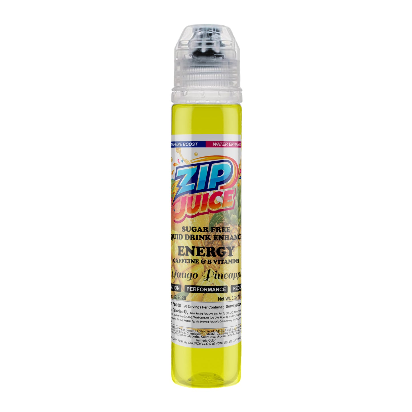 Zip Juice On The Go Sugar Free Water Enhancer with Caffeine and B Vitamins