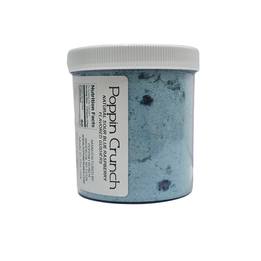 Poppin Crunch Natural Blue Raspberry Flavor Coated Gushers Available in Sweet or Sour - 8 oz - 2 LBs