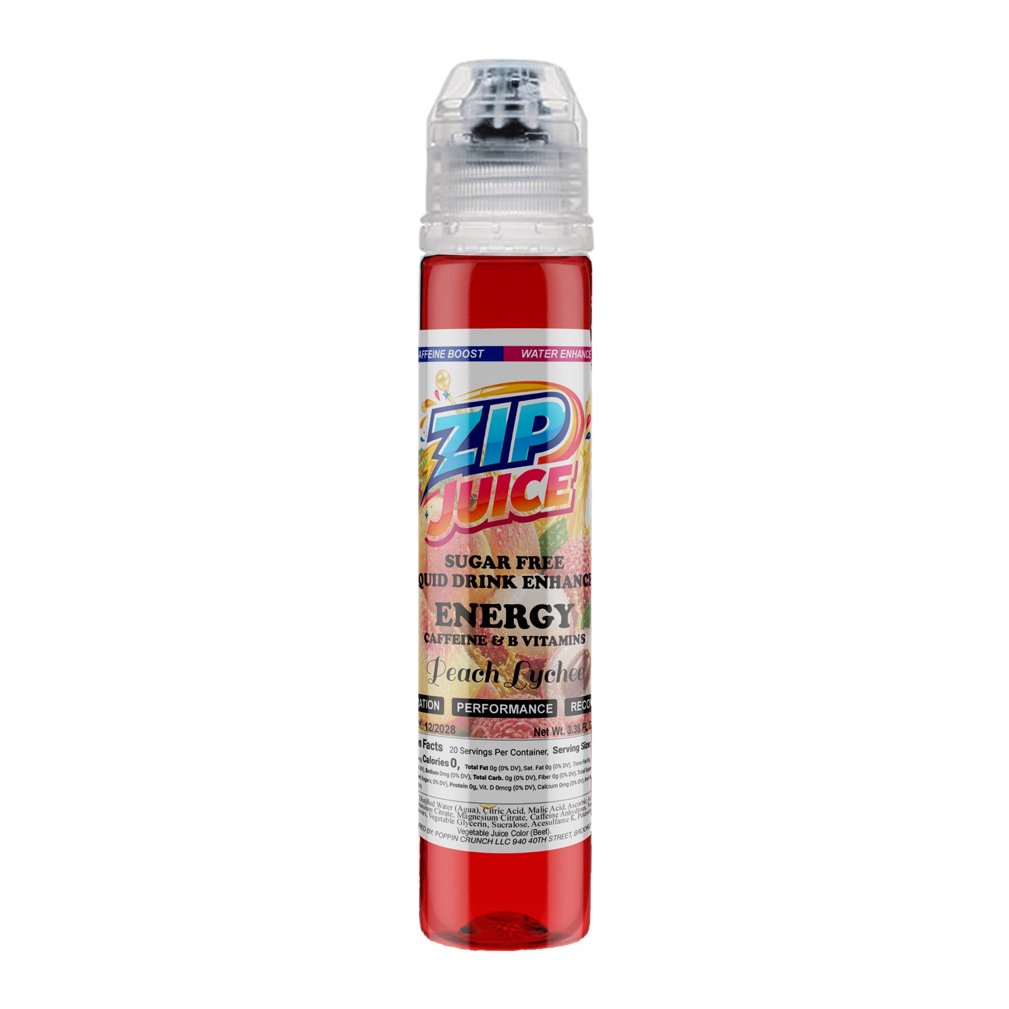 Zip Juice On The Go Sugar Free Water Enhancer with Caffeine and B Vitamins