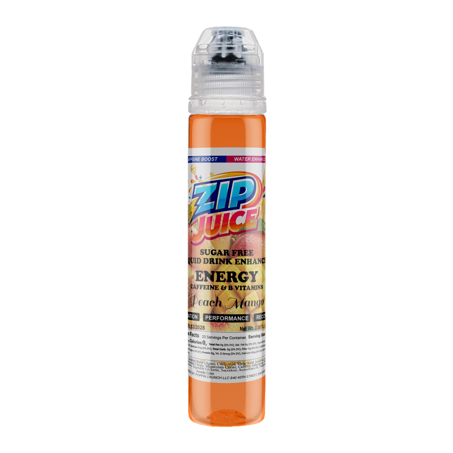 Zip Juice On The Go Sugar Free Water Enhancer with Caffeine and B Vitamins