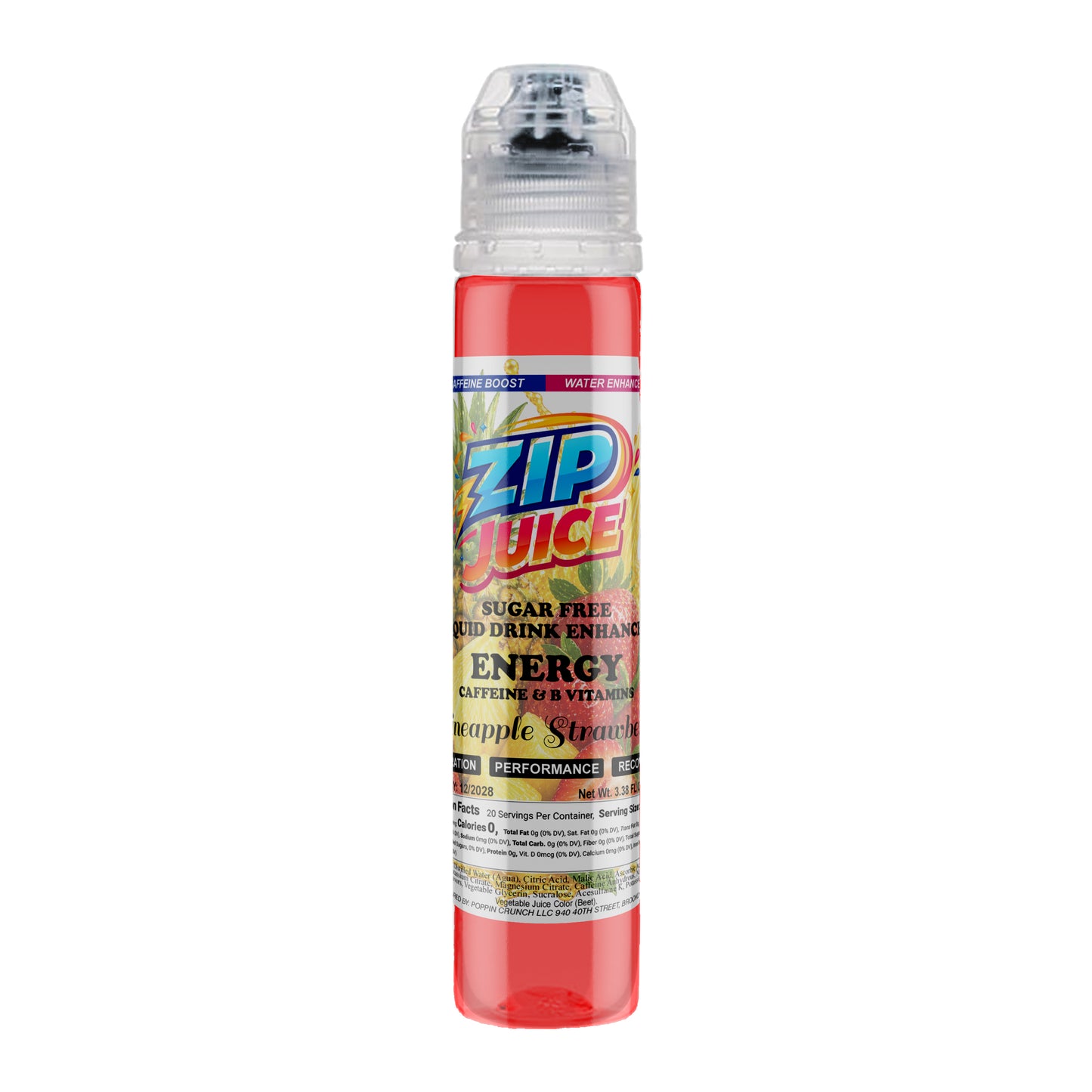 Zip Juice On The Go Sugar Free Water Enhancer with Caffeine and B Vitamins