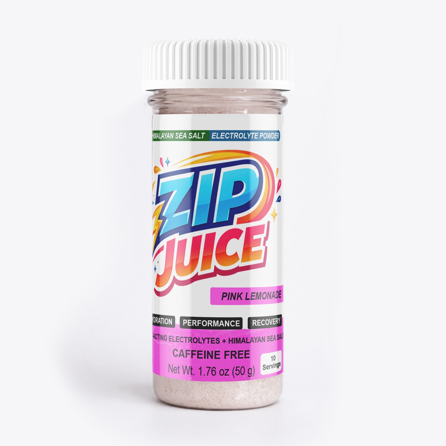 Zip Juice Caffeine Free Himalayan Sea Salt Electrolyte Powered Powder Drink Mix