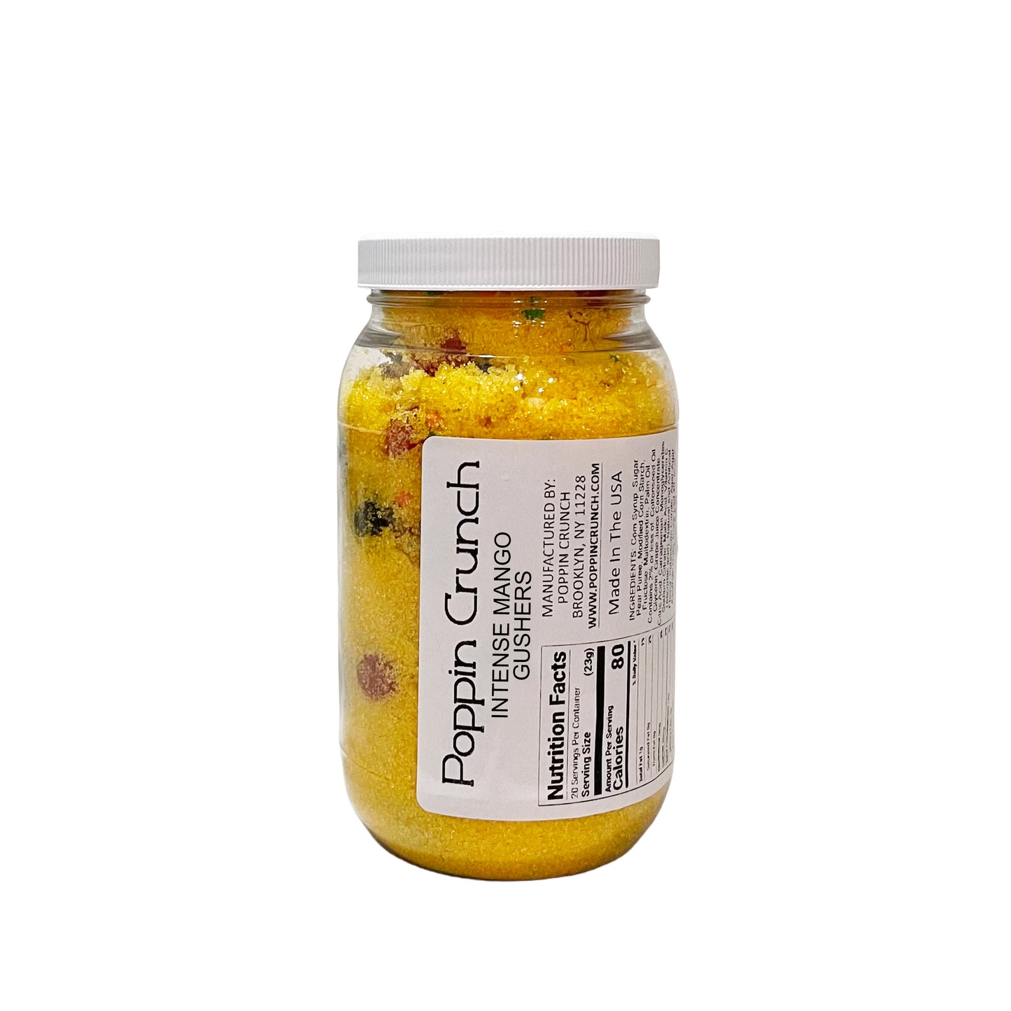 Poppin Crunch Intense Mango Gushers Candy Snacks 1 - 2 LBS - Choice of Sweet or Sour Bonbon Candies Corn Sugar