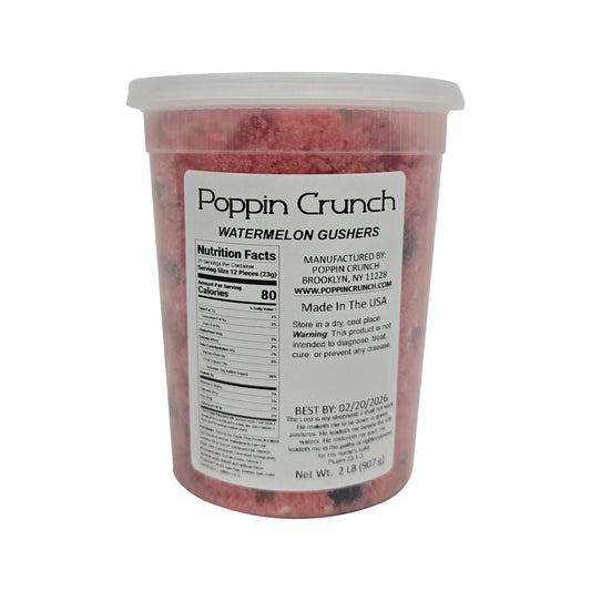 Poppin Crunch Watermelon Gushers Candy Snacks 1 - 2 LBS - Choice of Sweet or Sour Bonbon Candies Corn Sugar