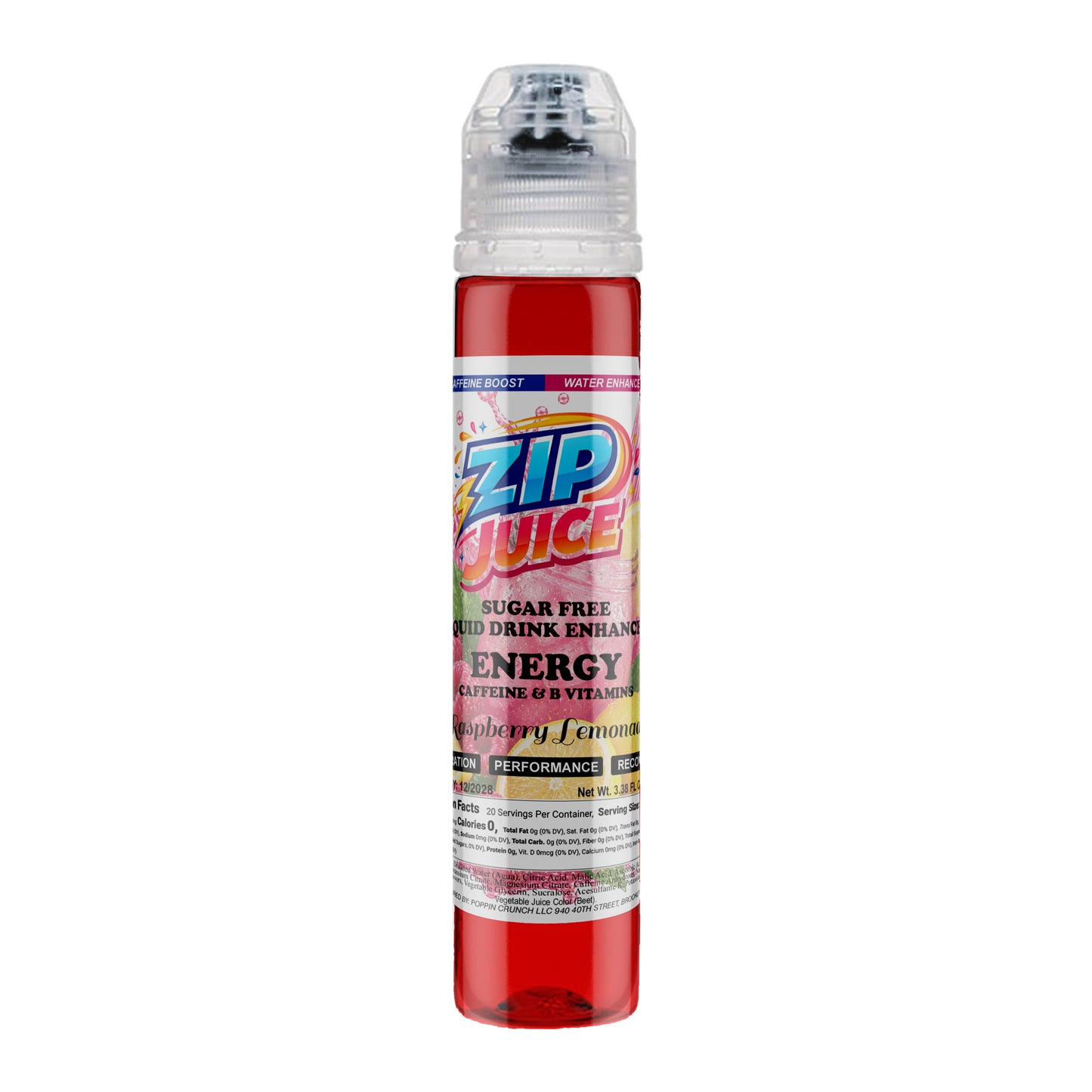 Zip Juice On The Go Sugar Free Water Enhancer with Caffeine and B Vitamins