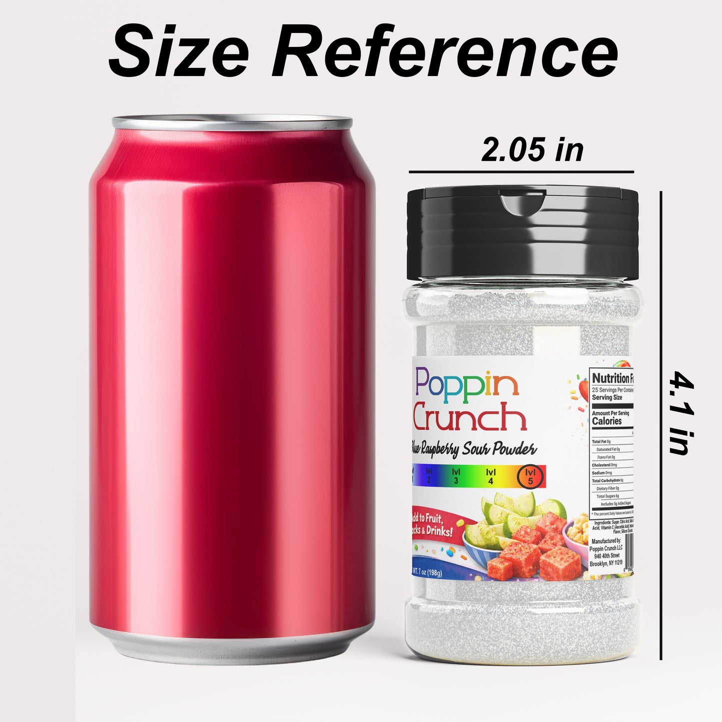 Poppin Crunch 7 Ounce Sour Dust, Sour Candy Powder, Sour Seasoning – 5 Levels of Sour. 11 Explosive Flavors.