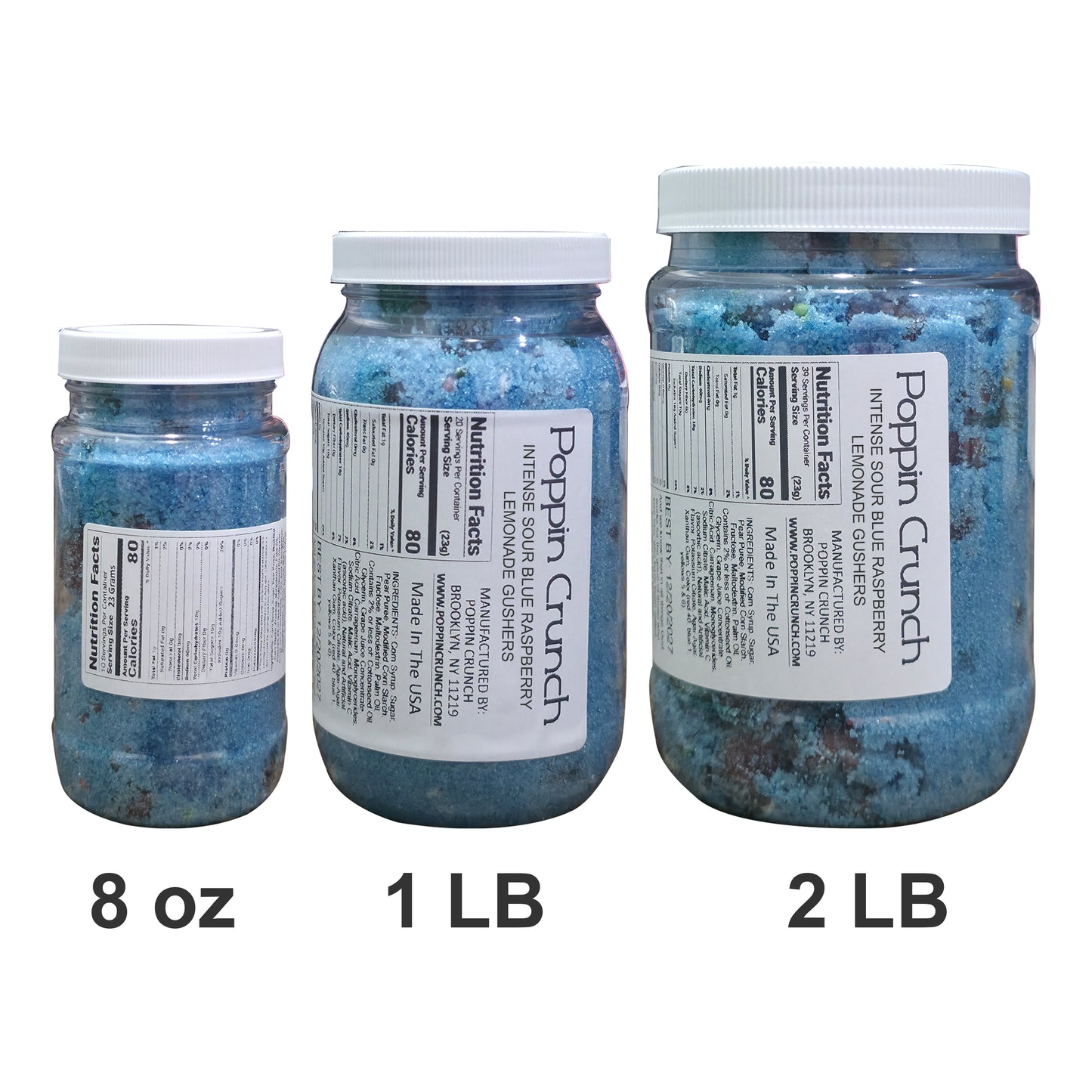 Poppin Crunch Intense Blue Raspberry Lemonade Gushers - Choice of Sweet or Sour