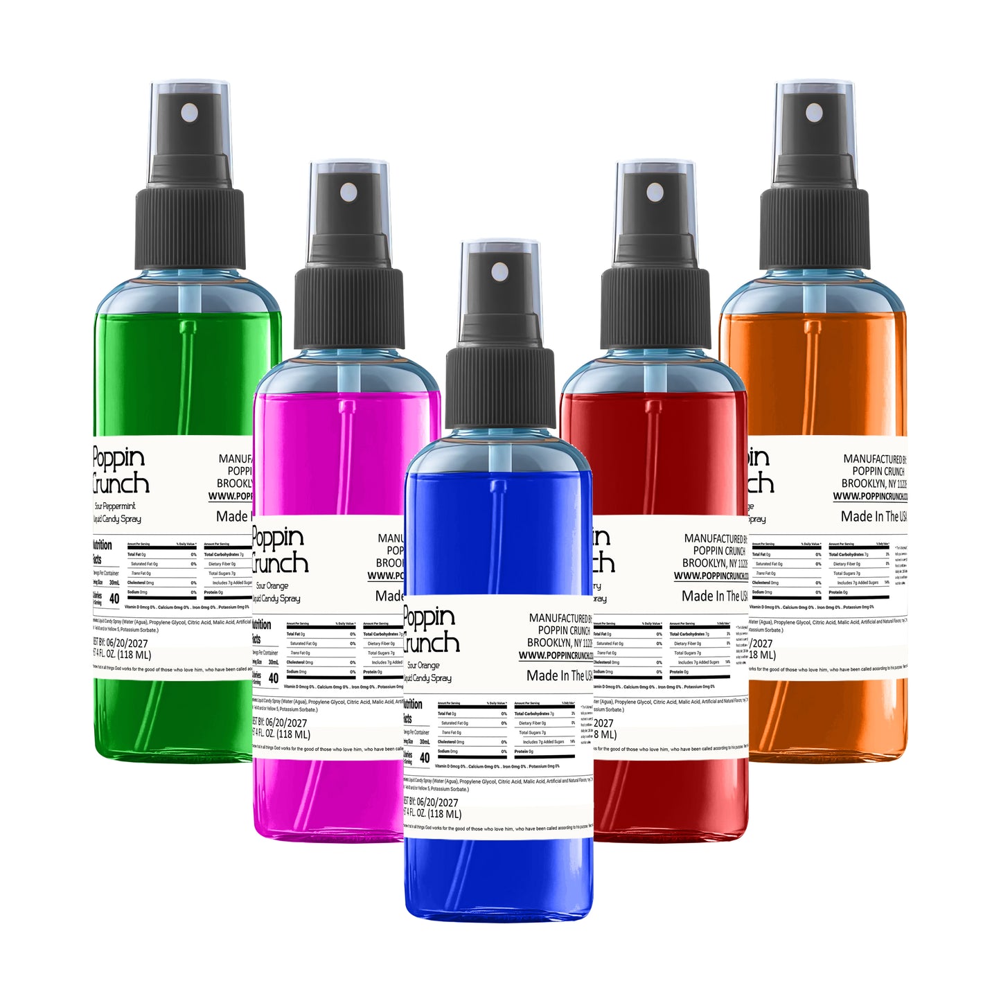 Poppin Crunch 4oz Candy Spray - Option of sweet or sour - 41 Flavor Options