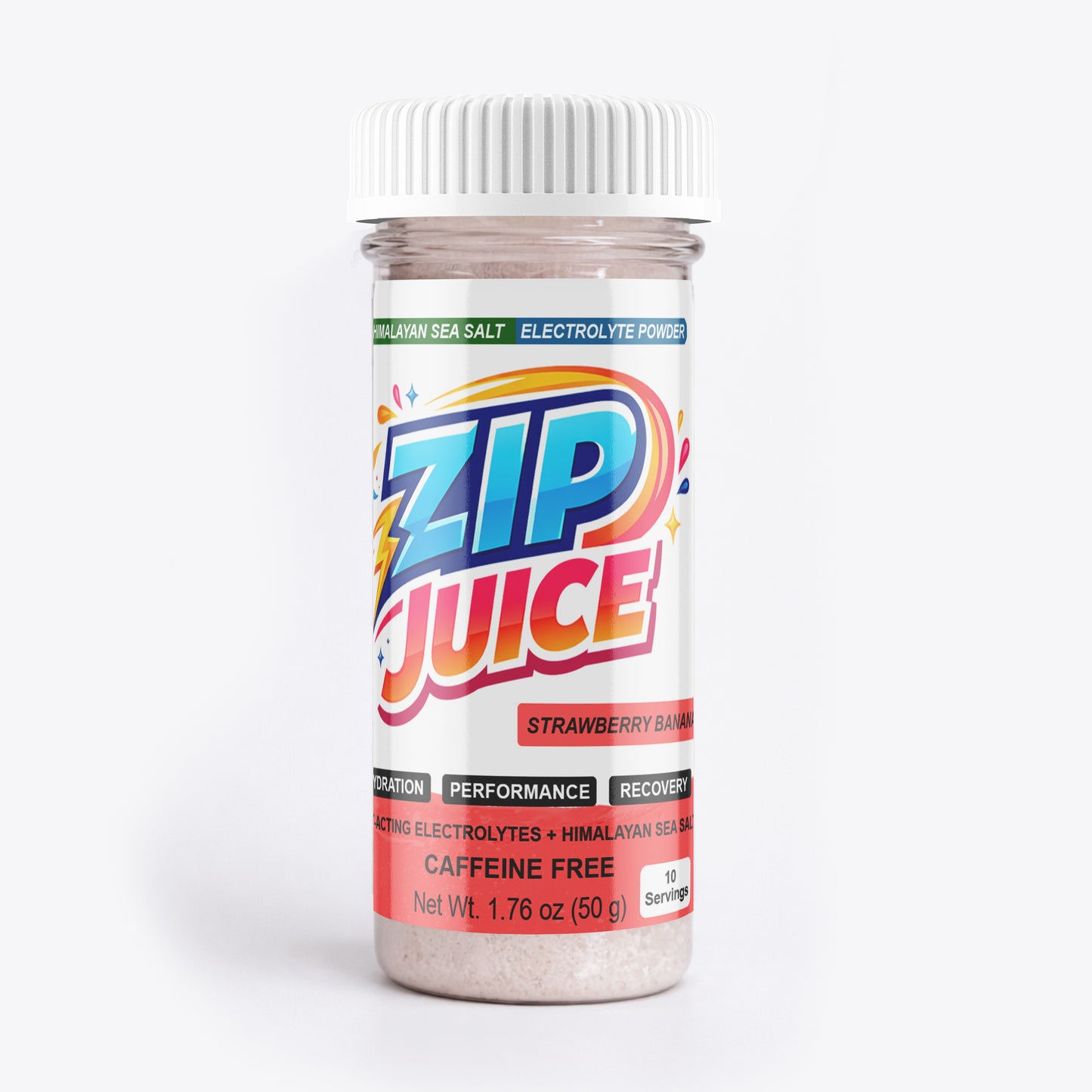 Zip Juice Caffeine Free Himalayan Sea Salt Electrolyte Powered Powder Drink Mix